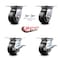 Service Caster 4 Inch Rubber on Aluminum Swivel Caster Swivel Locks 2 Brakes SCC, 2PK SCC-35S420-RAB-BSL-2-SLB-2 - alternate 5